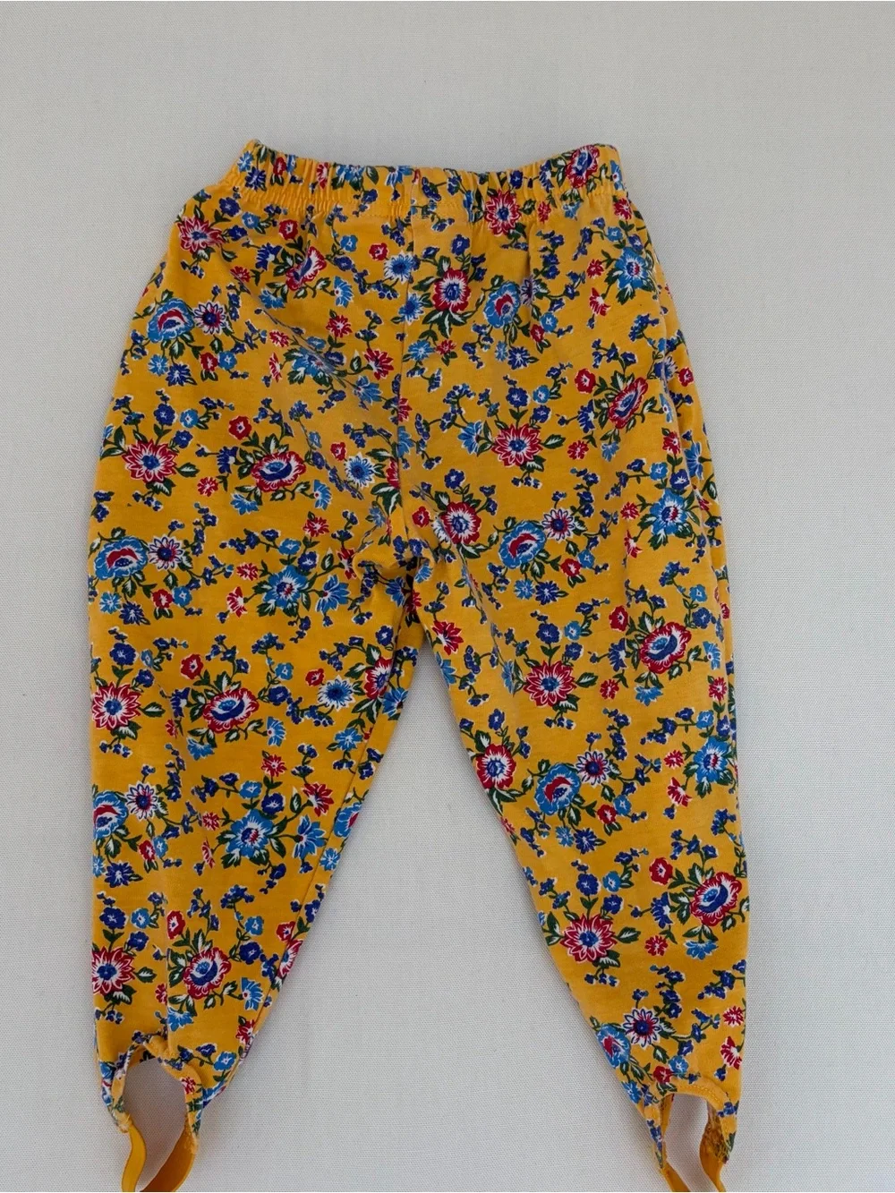 VTG Children’s Place Girl Floral Leggings Yellow Cottage 90s 18-24 Month Stirrup